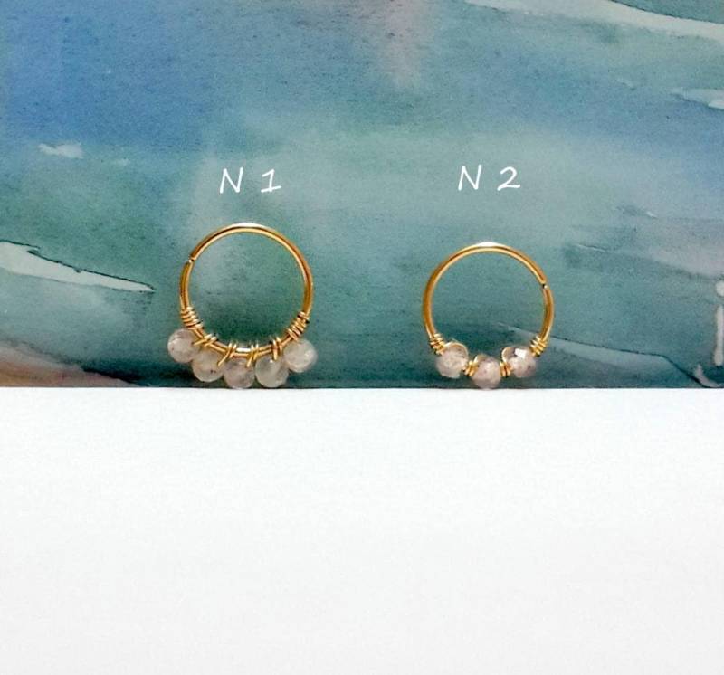 Gold Helix Hoop Ohrring, Sherry Quarz Knorpel Ring, Urlaub Geschenk von HelenCollectionJewel
