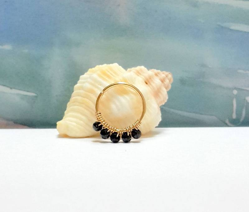Gold Schwarz Onyx Helix Piercing, Sterling Silber Conch Hoop, 24-16 Gauge, Sharm Geschenk Gold Schwarz Onyx Helix Piercing, Sterling Silber Conch Hoop, 24-16 Gauge, Sharm Geschenk von HelenCollectionJewel