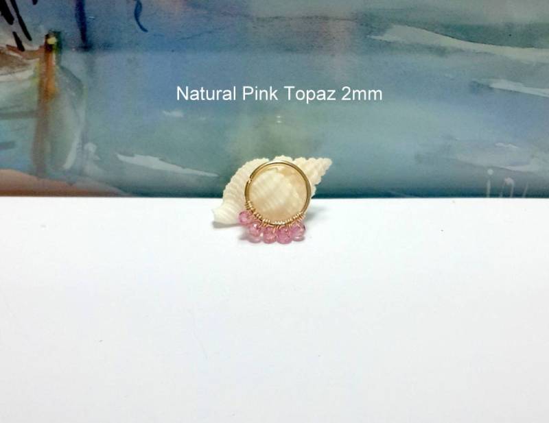 Pink Topas Helix Hoop Gold Knorpel Piercing, Dezember Geburtsstein, Geschenke Pink Topas Helix Hoop Gold Knorpel Piercing, Dezember Geburtsstein, Geschenke von HelenCollectionJewel