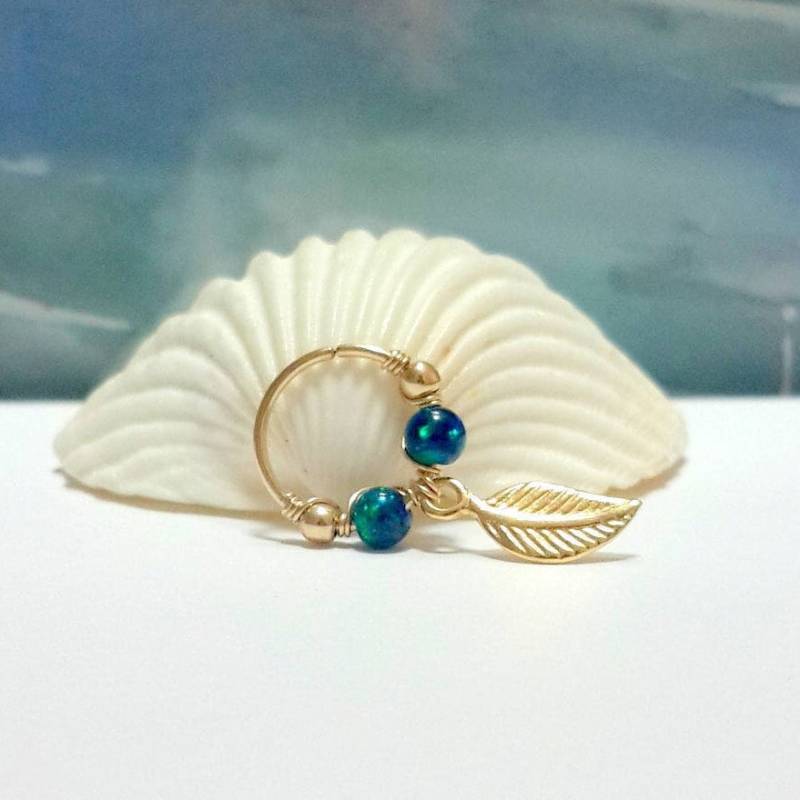 Opal Knorpel Ohrring 14K Gold Gefüllt, Sterling Silber, 22-16 Gauge, Boho Schmuck von HelenCollectionJewel