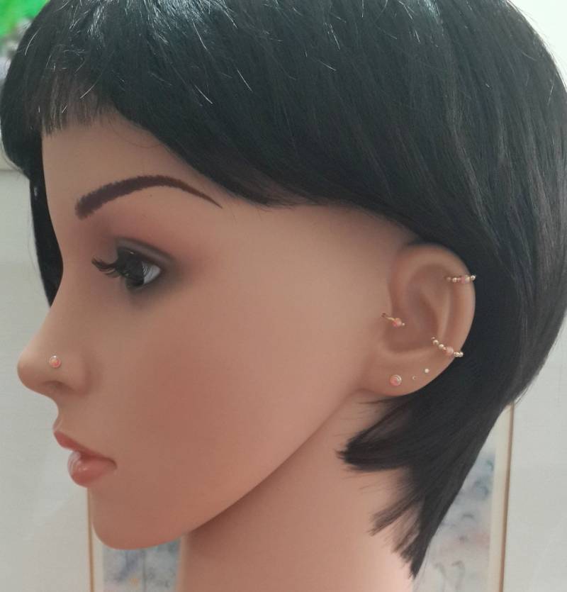 Coral Opal 14K Gold Filled Conch Hoop Ring 16G-24G Piercing Schmuck, Super Geschenk von HelenJewelryK