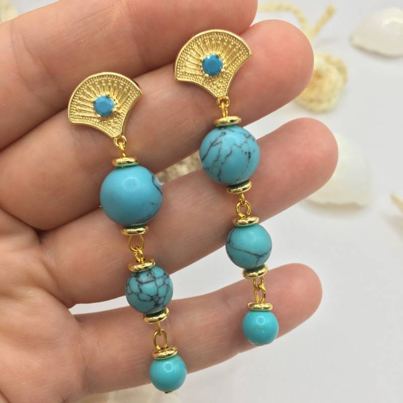 Wunderschöne Turquoise Ohrringe Vergoldet Wedding Party Geburtstagsgeschenk Geschenk Für Frauen von HelenaHildebrand888
