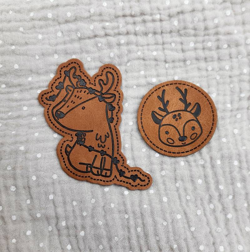 Kunstleder Label Set Reh 2Er von HeleniiHandmade