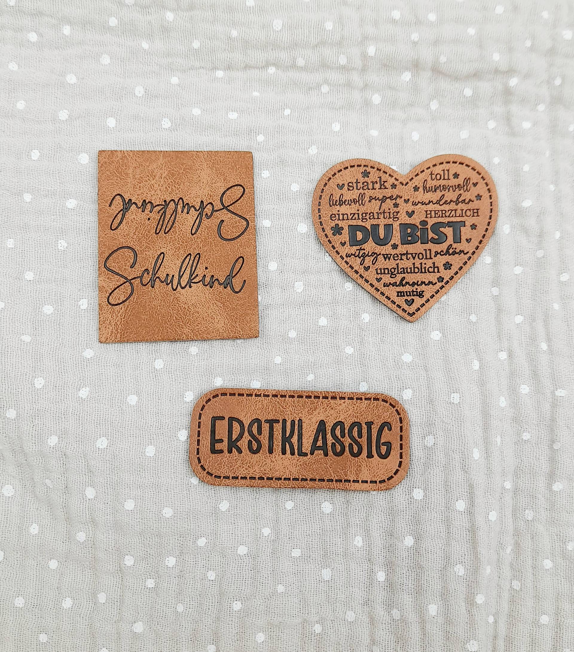 Kunstleder Labels Set Schulkind 3Er von HeleniiHandmade