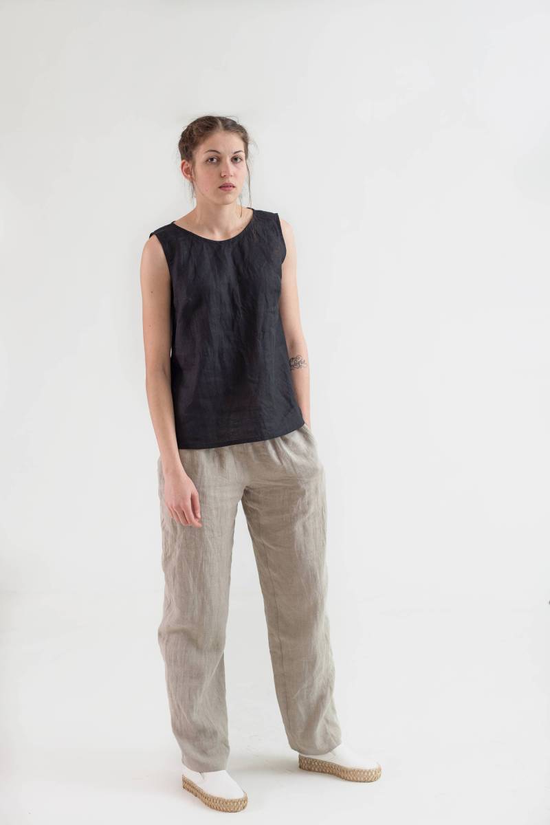 Schwarze Grundwäsche Top Frauen. Leinen Tank Ärmelloses Leinen-Top Plus Größe. Natürliche Kleidung Für Frauen - 20+ Farben von HelensWear