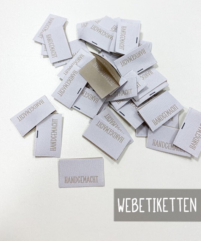Webetikett Handgemacht Von Leni Pepunkt, Offwhite/Sand Webetikett Handgemacht Von Leni Pepunkt, Offwhite/Sand von HelgasWichtelwelt