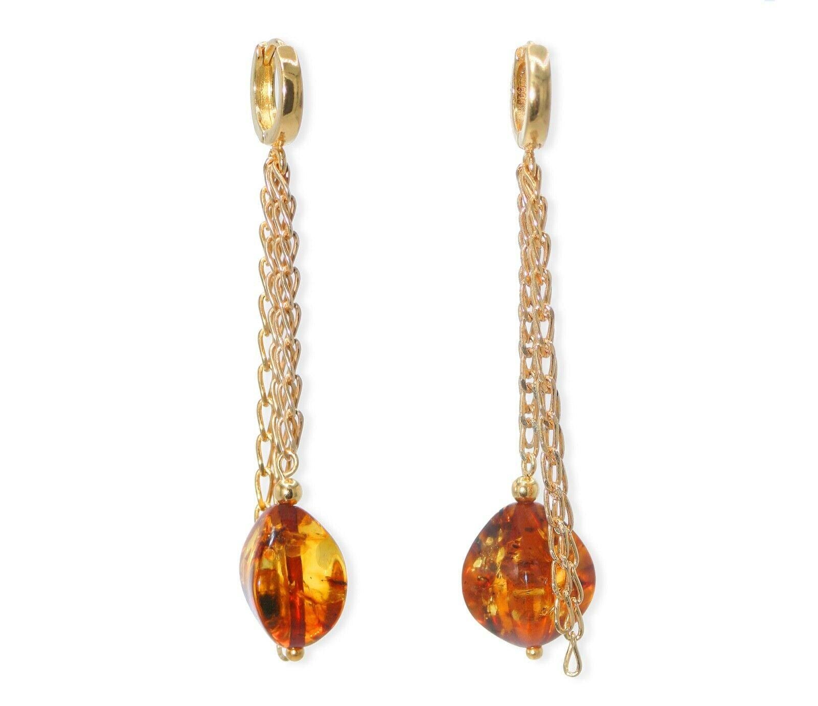 Lange Klappbrisuren Bernstein Ohrringe Mit Ketten Aus Vergoldeten 925 Silberketten Lange Klappbrisuren Bernstein Ohrringe Mit Ketten Aus Vergoldeten 925 Silberketten von HeliadenJewellery