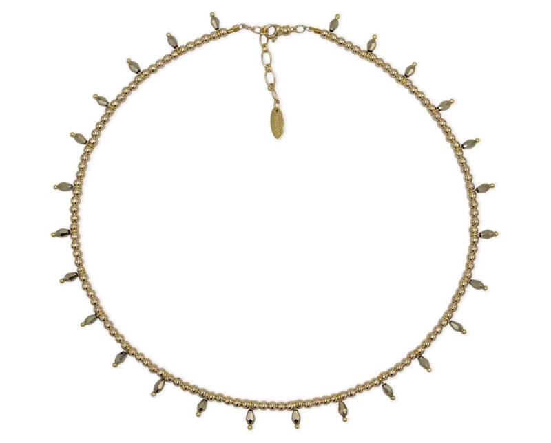 Vergoldetes 925 Silber Collier Mit Glasperlen Und Hämatiten Vergoldetes 925 Silber Collier Mit Glasperlen Und Hämatiten von HeliadenJewellery