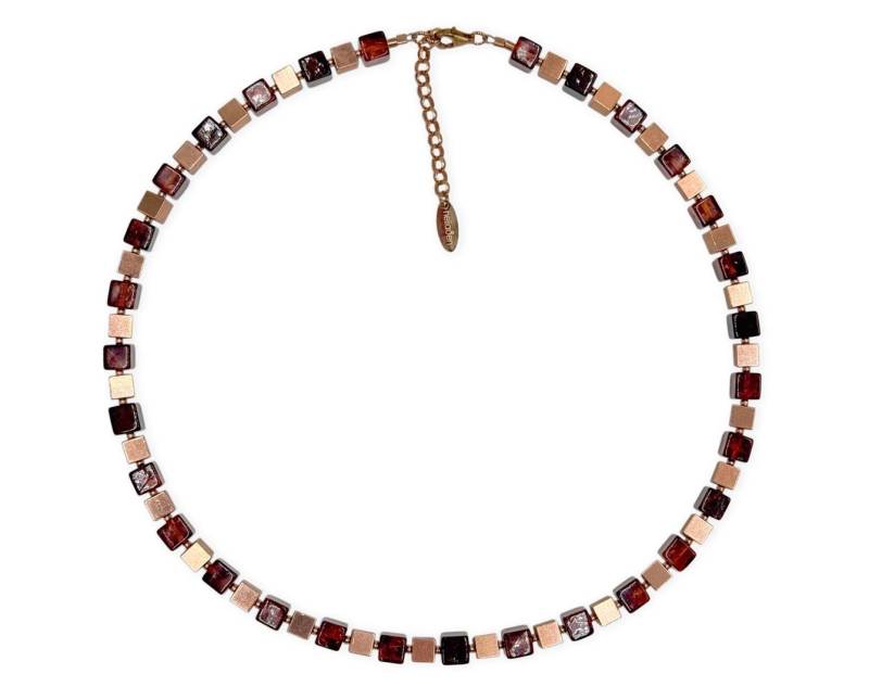 Bernstein-Cube Collier Mit Rosegold 925 Silber Dreiecken von HeliadenJewellery
