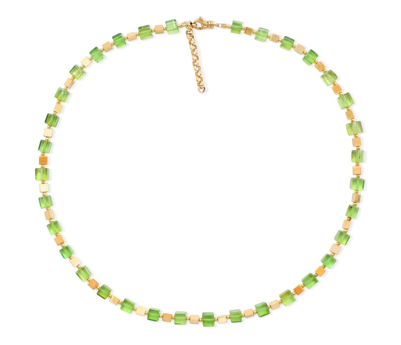 Collier Mit Grünen Bernstein-Cubes Und Vergoldeten 925 Silber Dreiecken Collier Mit Grünen Bernstein-Cubes Und Vergoldeten 925 Silber Dreiecken von HeliadenJewellery