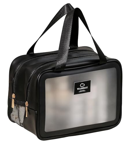 Heliar Kulturbeutel, transparent, wasserdicht, doppellagig, Reise-Organizer mit Sichtschutz, mattiertes Fach, TSA-zugelassen, Trocken-Nass-Trennung, Kosmetik-Aufbewahrungstasche für Fitnessstudio Heliar Kulturbeutel, transparent, wasserdicht, doppellagig, Reise-Organizer mit Sichtschutz, mattiertes Fach, TSA-zugelassen, Trocken-Nass-Trennung, Kosmetik-Aufbewahrungstasche für Fitnessstudio von Heliar