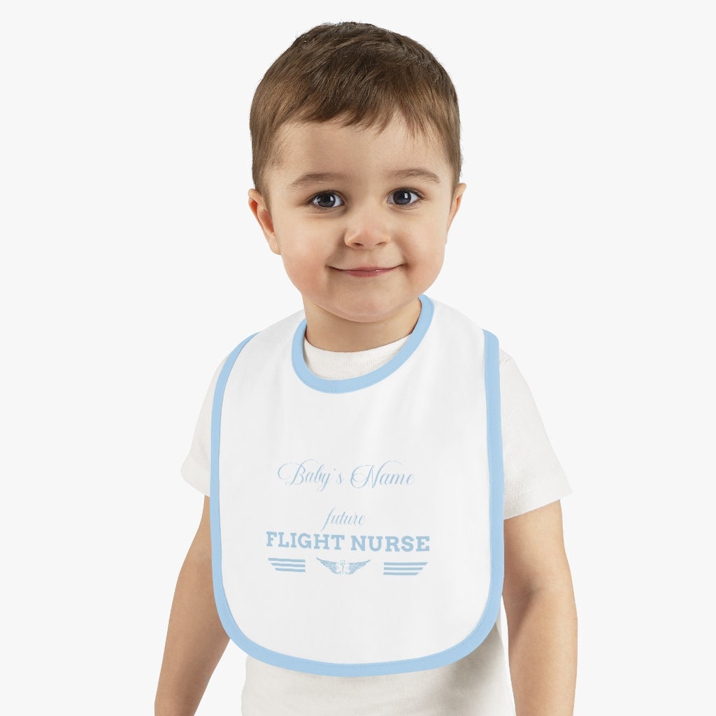 Future Flight Nurse Baby Contrast Trim Jersey Lätzchen von HelicopterSwag