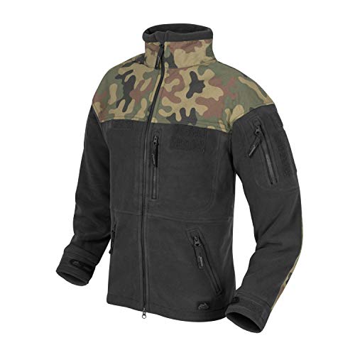 Helikon Herren INFANTRY Duty Fleece Jacke Schwarz / PL Woodland Größe L von Helikon-Tex
