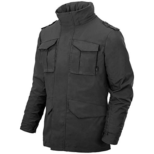 Helikon-Tex Jacke Herren M65 Covert - Taktische Feldjacke mit Versteckte Kapuze & DuraCanvas - Winddichte Outdoorjacke aus Militärstil mit abnehmbarer Bauchtasche von Helikon-Tex