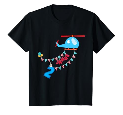 Kinder Hubschrauber Pilot 2 Jahre alt Kinder Geburtstagsgeschenk T-Shirt Kinder Hubschrauber Pilot 2 Jahre alt Kinder Geburtstagsgeschenk T-Shirt von Helikopter Kostüm Geschenk zum 2. Geburtstag