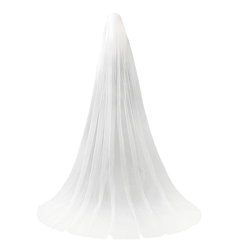 Heliltd Braut Hochzeit Schleier 118 Zoll lang 1 Tier Tropfen Schleier Kathedrale Brautschleier mit Kamm Kapelle Tüll Haarschmuck, Elfenbein, 118 inch Heliltd Braut Hochzeit Schleier 118 Zoll lang 1 Tier Tropfen Schleier Kathedrale Brautschleier mit Kamm Kapelle Tüll Haarschmuck, Elfenbein, 118 inch von Heliltd