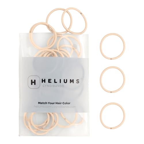 HELIUMS kleine Haargummis – Beige-Blond – 2,5cm Mini Haargummis für feines Haar, Kinder, Damen, Herren – für Pferdeschwanz, dünne Zöpfe, Hochsteckfrisur, Dreads, Braids – 48 Stück von Heliums