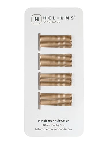 HELIUMS kleine Haarklemmen – Dunkelblond – gewellt 3,8cm Mini Bobby Pins für Damen & Kinder – Haarnadeln passend zu Deiner Haarfarbe – 40 Stück von Heliums