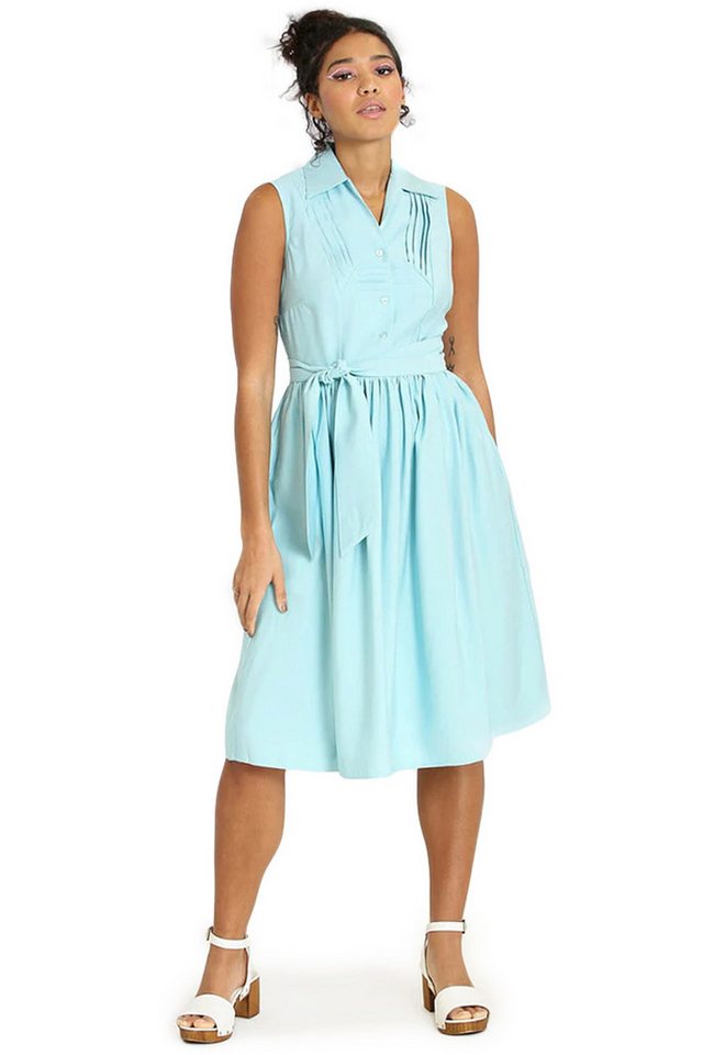 Hell Bunny A-Linien-Kleid Cry Baby Blau Retro Vintage Swing Dress Blusenkleid von Hell Bunny