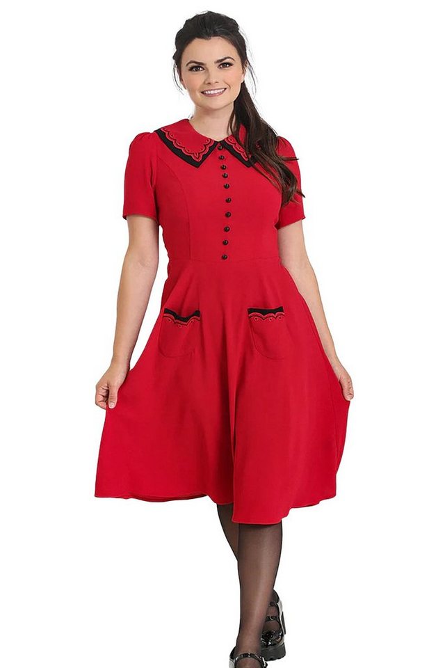 Hell Bunny A-Linien-Kleid Emily Dress Rot Retro Vintage von Hell Bunny