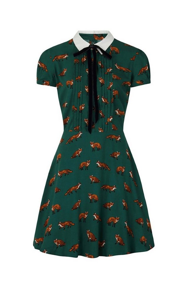 Hell Bunny A-Linien-Kleid Vixey Grün Vintage Retro Skater Dress von Hell Bunny