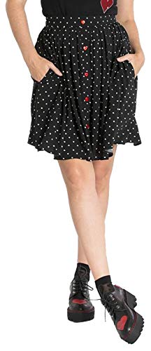 Hell Bunny Allie Skirt Frauen Mittellanger Rock schwarz/weiß XS von Hell Bunny