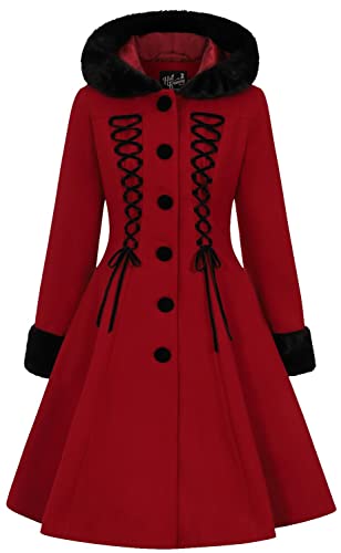 Hell Bunny Amaya Coat Frauen Mantel rot/schwarz 4XL von Hell Bunny