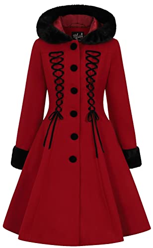 Hell Bunny Amaya Coat Frauen Mantel rot/schwarz S von Hell Bunny