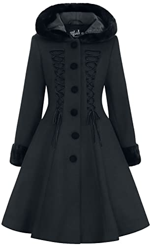 Hell Bunny Amaya Coat Frauen Mantel schwarz L 90% Polyester, 8% Viskose, 2% Elasthan Gothic, Rockwear von Hell Bunny