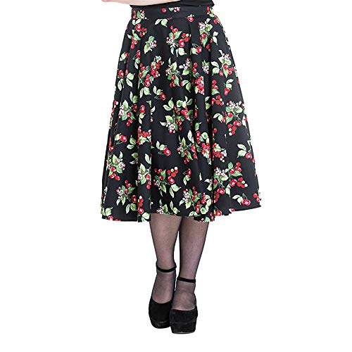 Hell Bunny Cherie 50´s Skirt Frauen Mittellanger Rock schwarz M von Hell Bunny