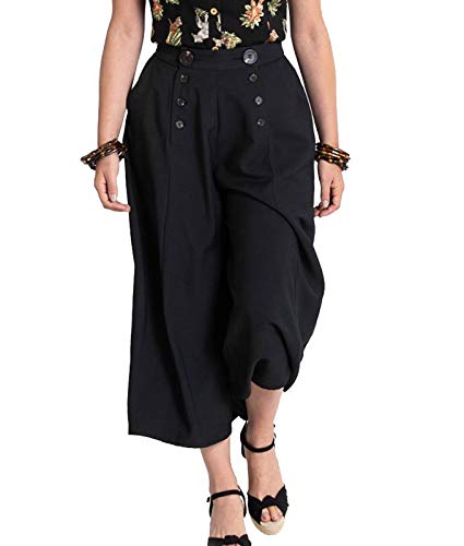 Hell Bunny Damen Culottes Weite Hose Murphy L von Hell Bunny