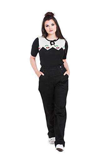Hell Bunny Damen Hose Weston Denim Jeans Schwarz S von Hell Bunny