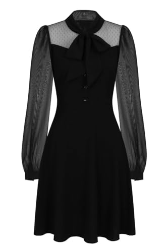Hell Bunny Darcia Mid Dress Frauen Mittellanges Kleid schwarz XL von Hell Bunny