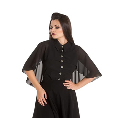 Hell Bunny Draco Blouse Frauen Bluse schwarz XXL 100% Polyester Rockwear von Hell Bunny