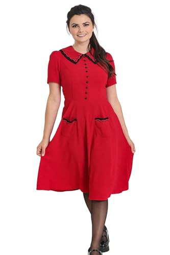 Hell Bunny Emily Dress Frauen Mittellanges Kleid rot L von Hell Bunny