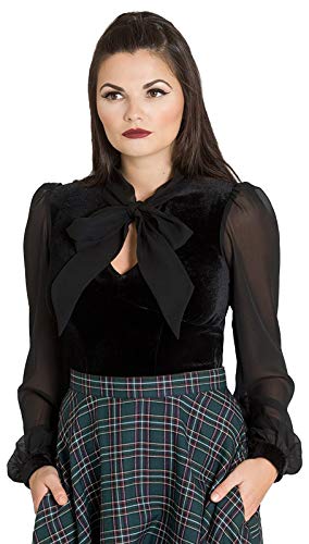 Hell Bunny Gabriella Top Frauen Bluse schwarz XL von Hell Bunny