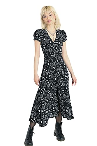 Hell Bunny Hello Goodbye Dress Frauen Langes Kleid schwarz/weiß L von Hell Bunny