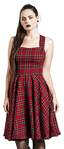 Hell Bunny Irvine Pinafore Dress Frauen Mittellanges Kleid rot L von Hell Bunny