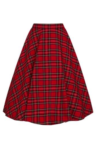 Hell Bunny Irvine Skirt Frauen Mittellanger Rock rot 4XL von Hell Bunny