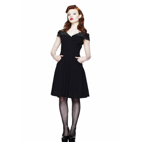 Hell Bunny Kleid Evie Dress Black-White L von Hell Bunny