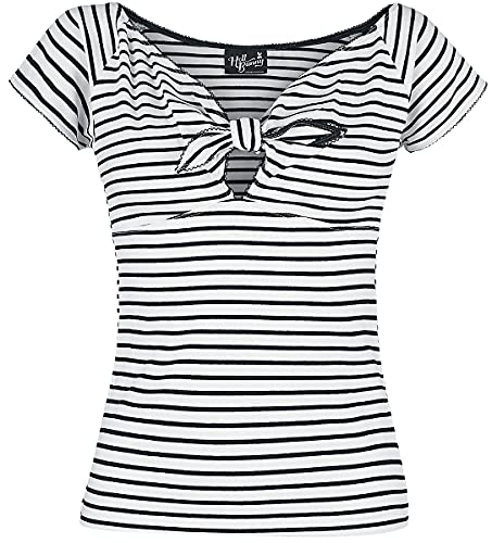 Hell Bunny New Dolly Top Frauen T-Shirt schwarz/weiß XS von Hell Bunny