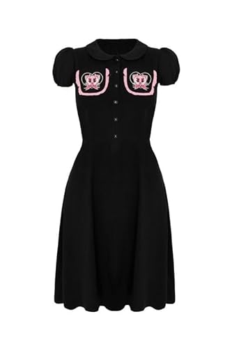 Hell Bunny Not Into You Knee Dress Frauen Mittellanges Kleid schwarz M von Hell Bunny