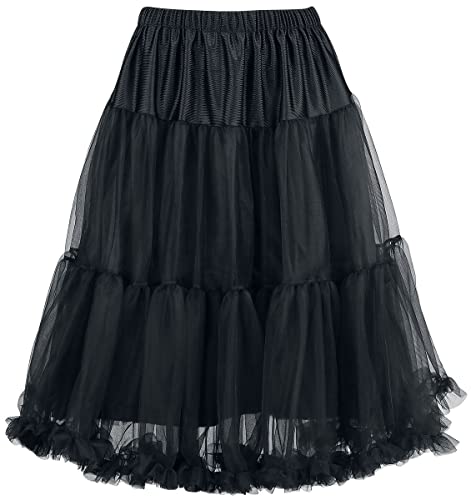 Hell Bunny Polly Petticoat Frauen Mittellanger Rock schwarz M-L von Hell Bunny