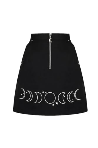 Hell Bunny Rock Phaze Skirt Mondphasen Bestickt Moon Gothic Lunar, Größe:M Hell Bunny Rock Phaze Skirt Mondphasen Bestickt Moon Gothic Lunar, Größe:M von Hell Bunny