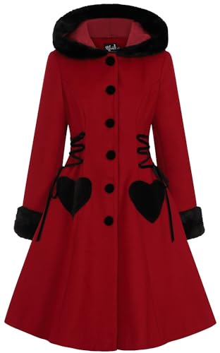 Hell Bunny Scarlett Coat Frauen Mantel rot/schwarz 3XL von Hell Bunny