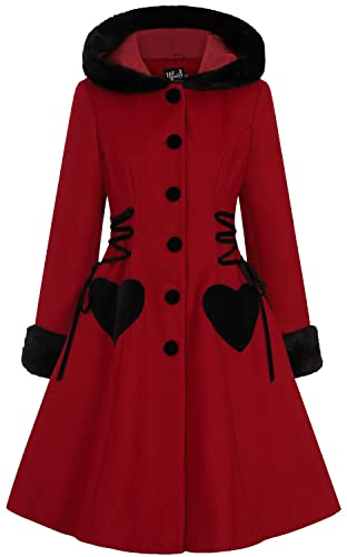 Hell Bunny Scarlett Coat Frauen Mantel rot/schwarz XL von Hell Bunny