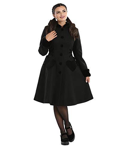 Hell Bunny Scarlett Coat Frauen Mantel schwarz 4XL von Hell Bunny