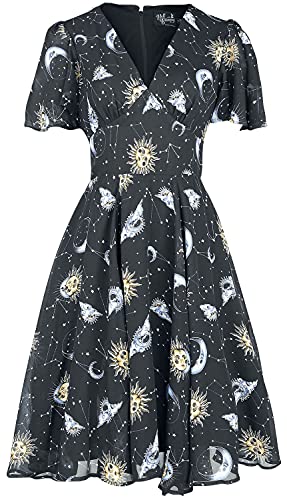 Hell Bunny Solaris Dress Frauen Mittellanges Kleid schwarz XXL von Hell Bunny