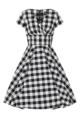 Hell Bunny Victorine 50's Dress Frauen Mittellanges Kleid schwarz/weiß XL von Hell Bunny