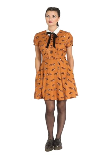 Hell Bunny Vixey Fox Vixen Kurz Minikleid - Braun, 10 von Hell Bunny